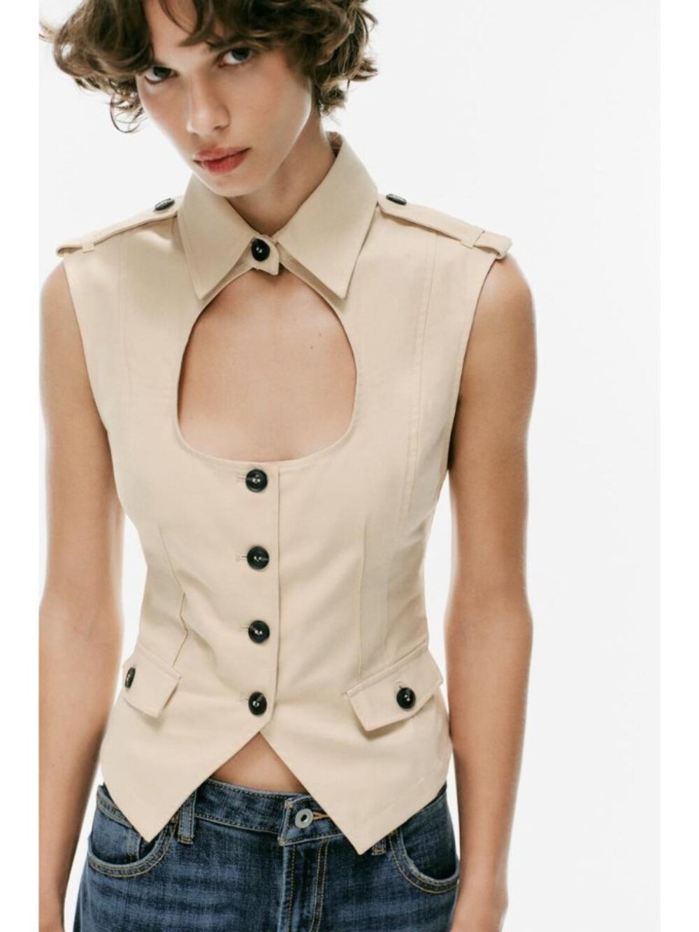 ZARA TRENCH TOP WITH SLIT TOP 5063/005/710